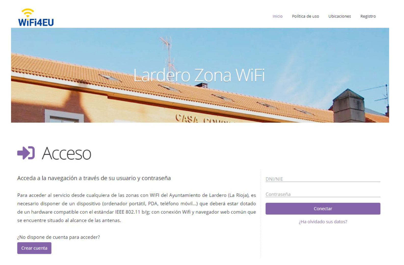CONEXIÓN A ZONA WIFI WIFI4EU LARDERO 1 (Large)